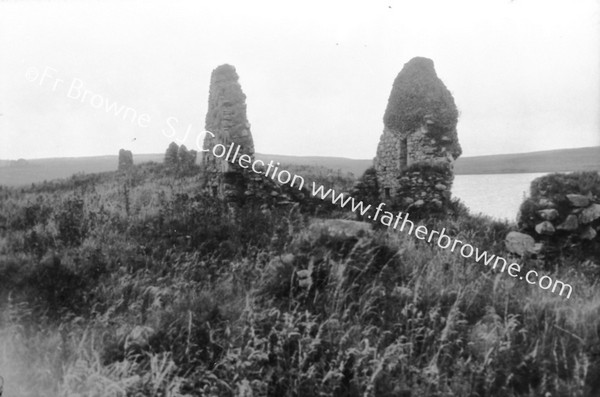 REMAINS OF CASTLE & CHURCH ON ISLAND ON LOCK FINLAGGAN